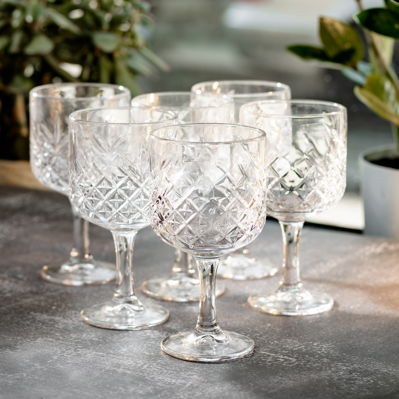 Келихи для вина на високій ніжці набір 6 шт винний келих скляний прозорий 400 мл HP-YH-44_HP-YH-44_Milantium_6