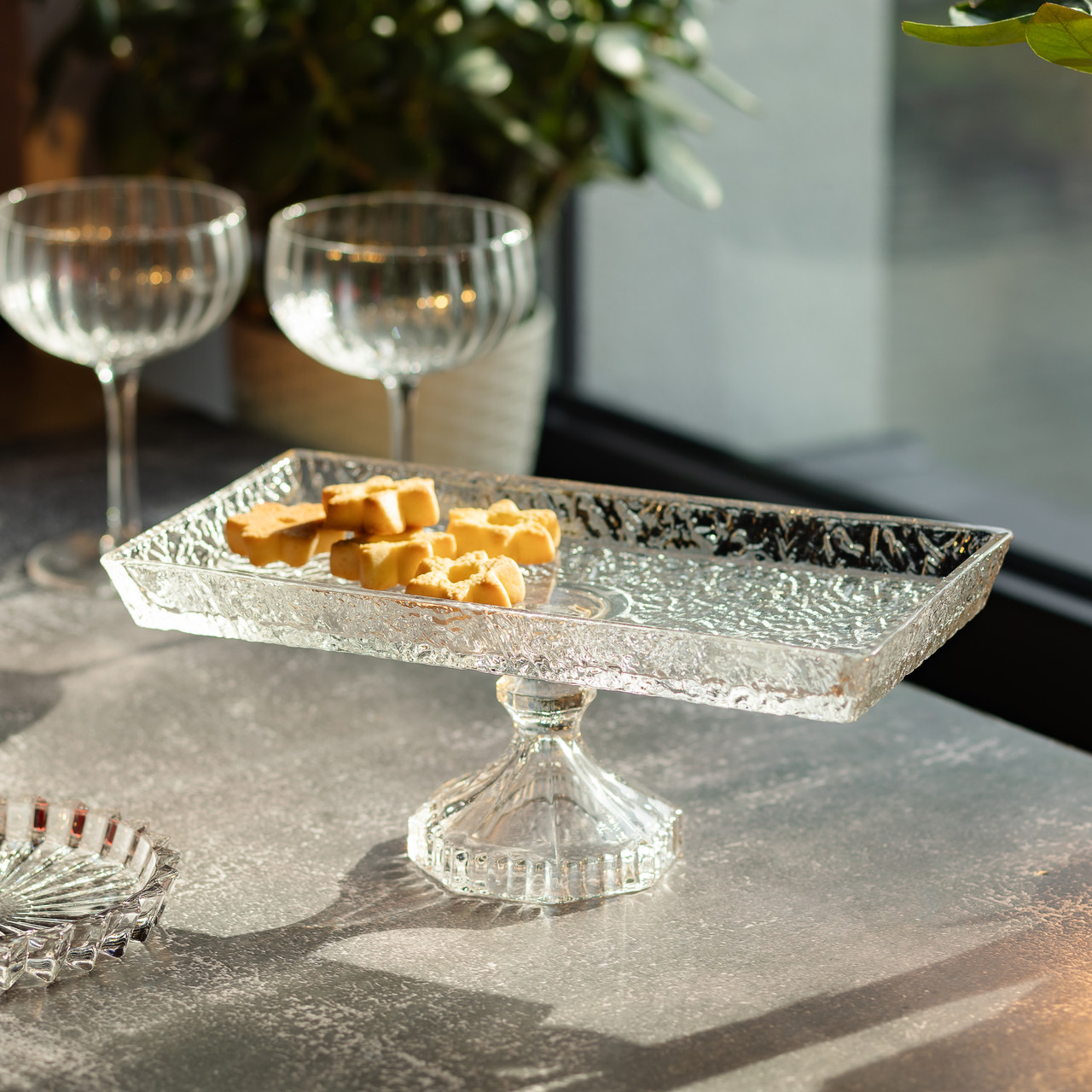 Фруктовниця скляна на ніжці 27.5х13.5х11 см ваза для фруктів_HP-YH-35_Milantium_4