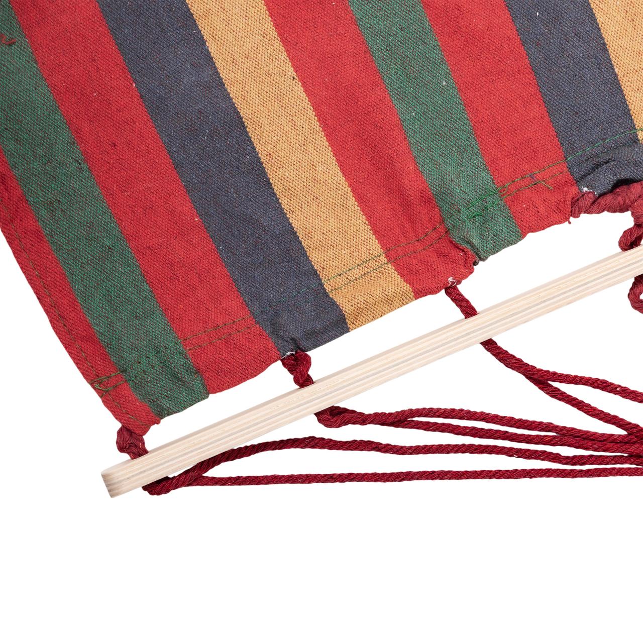 Гамак туристичний підвісний тканинний 174х80 см садовий гамак з планкою на дачу для відпочинку Червоний_SJ-0010-2R_Milantium_3