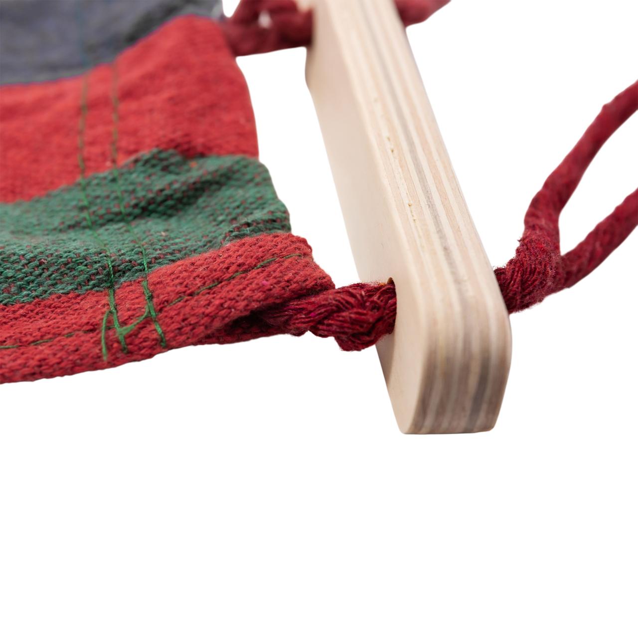 Гамак туристичний підвісний тканинний 174х80 см садовий гамак з планкою на дачу для відпочинку Червоний_SJ-0010-2R_Milantium_4