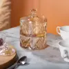 Цукерниця скляна із кришкою дворівнева Ø 10 см ваза конфетница коричнева_HP-YH-81_Milantium_5