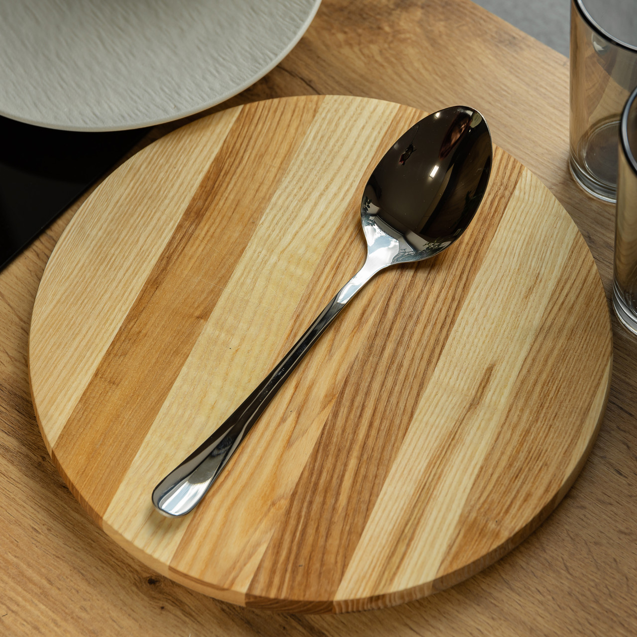 Ложка, сделанная из нержавеющей стали, большая ложка 26.5 см Срібло HP-20-13_HP-20-13_Milantium_3