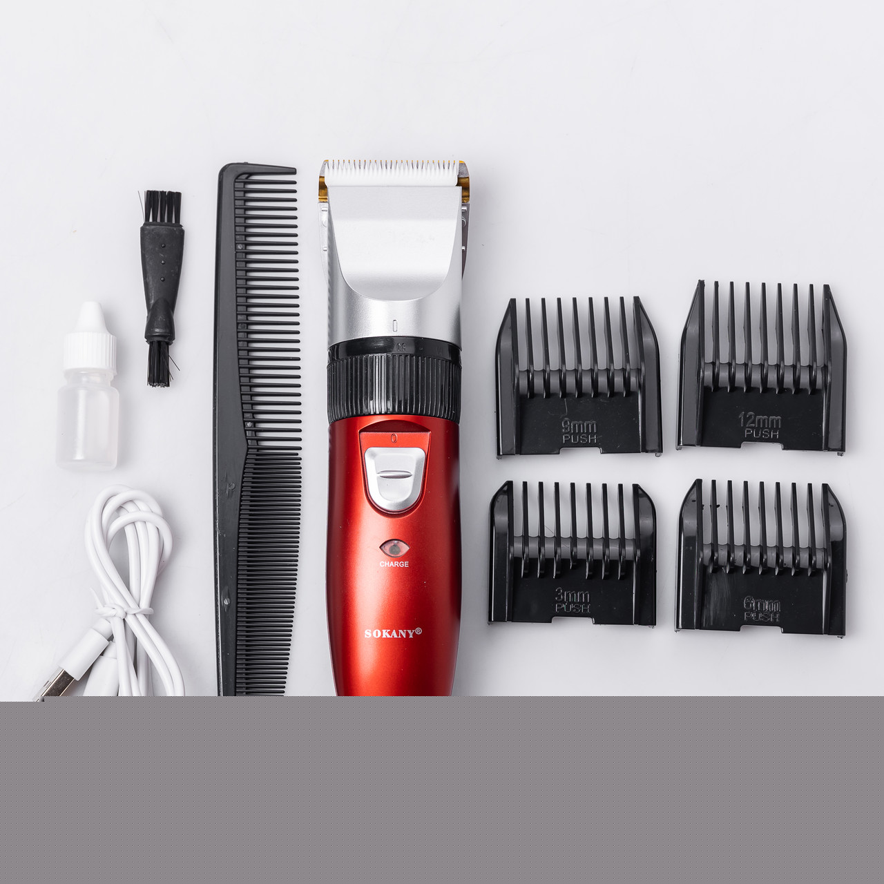 Машинка для стрижки волосся Sokany 4 насадки на акумуляторі_SK-749_Milantium_7