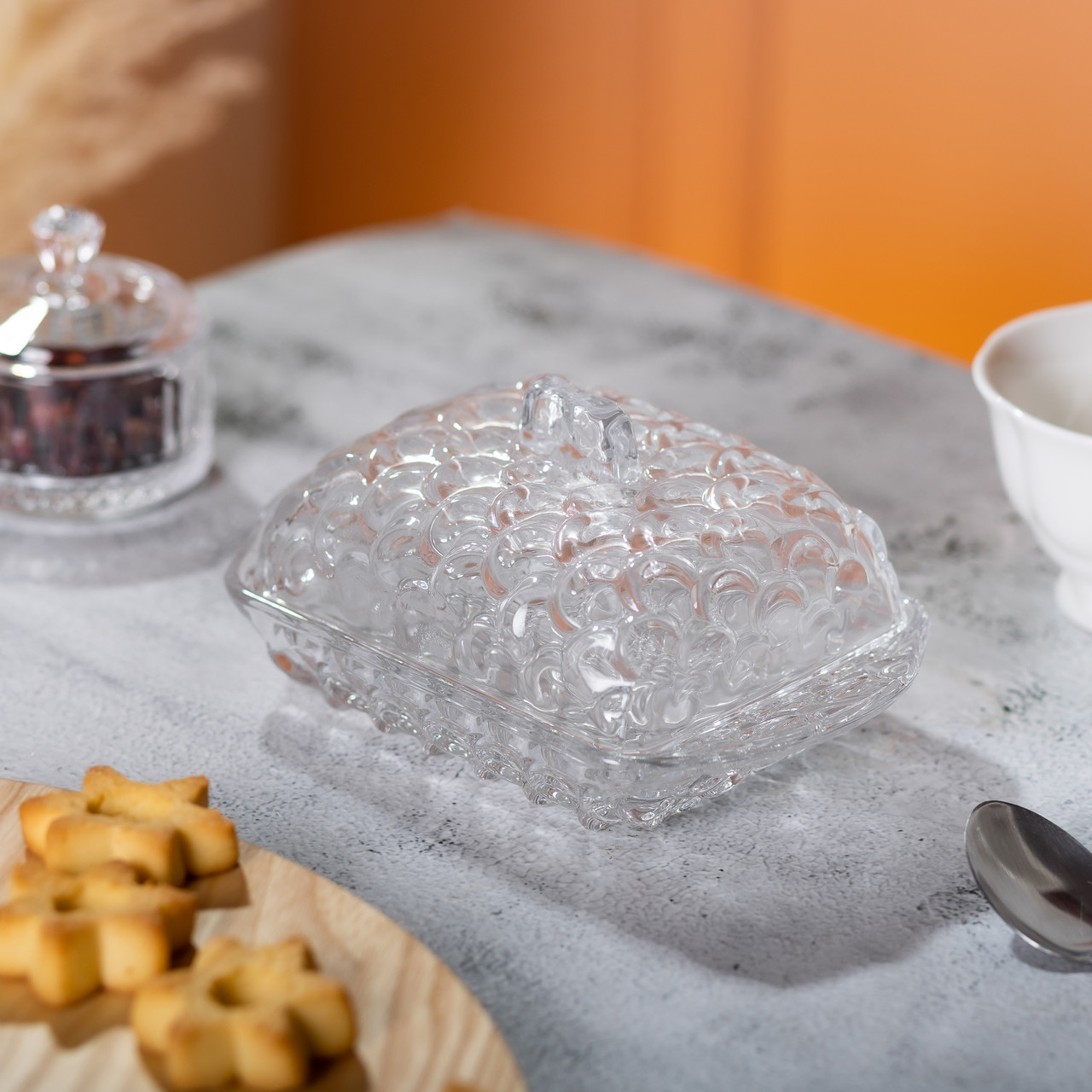 Маслянка для вершкового масла 17х10.5х8 см з кришкою зі скла HP-YH-46_HP-YH-46_Milantium_5