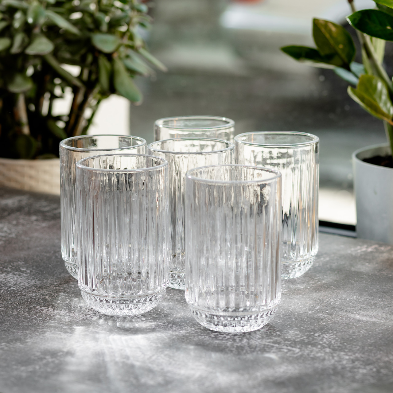 Набір склянок з товстого скла 6 шт скляні стакани 500 мл для холодних напоїв скляні стакани 500 мл HP-YH-37_HP-YH-37_Milantium_4