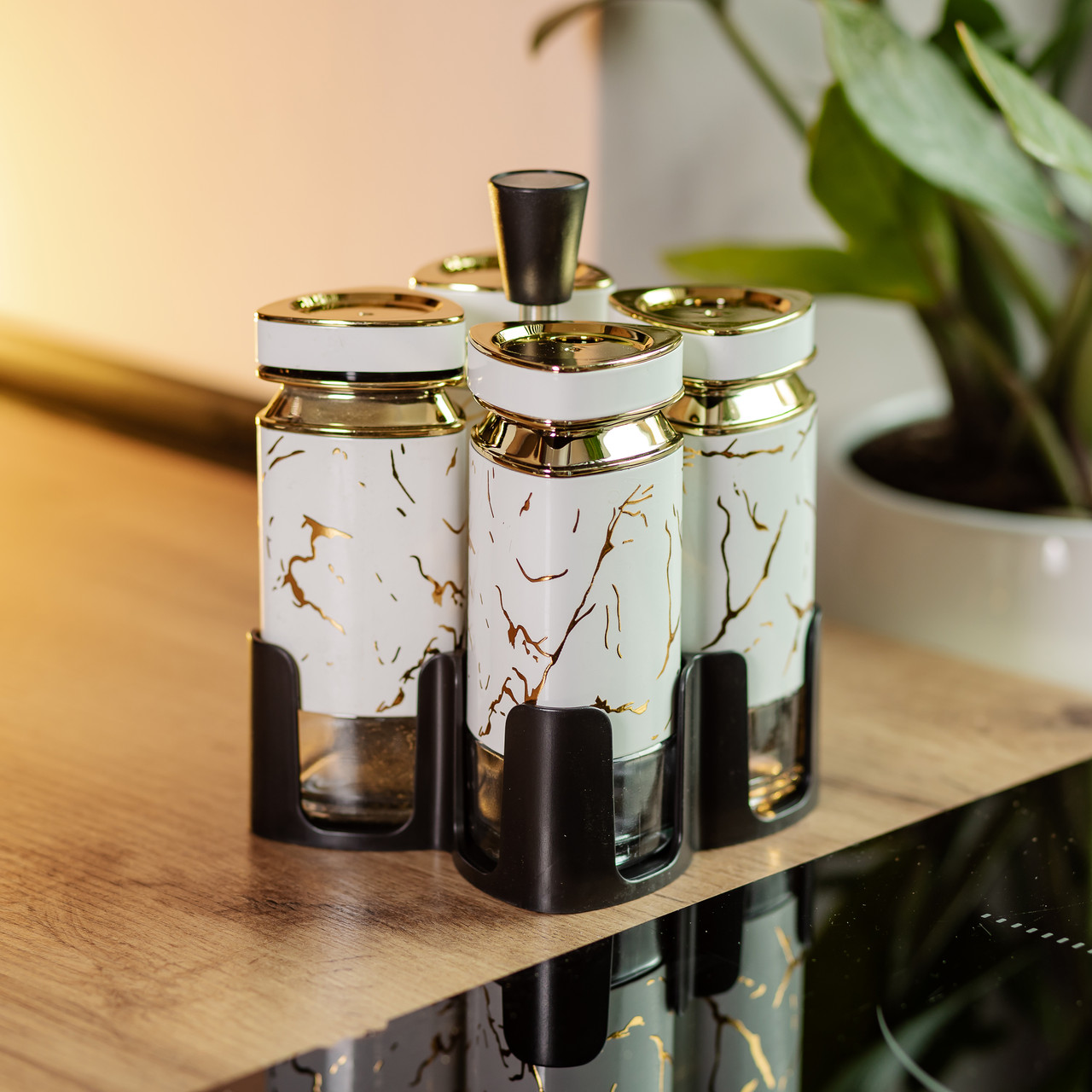 Набір баночок для спецій 4 шт 120 мл карусель для зберігання спецій HP-1330_HP-1330_Milantium_6