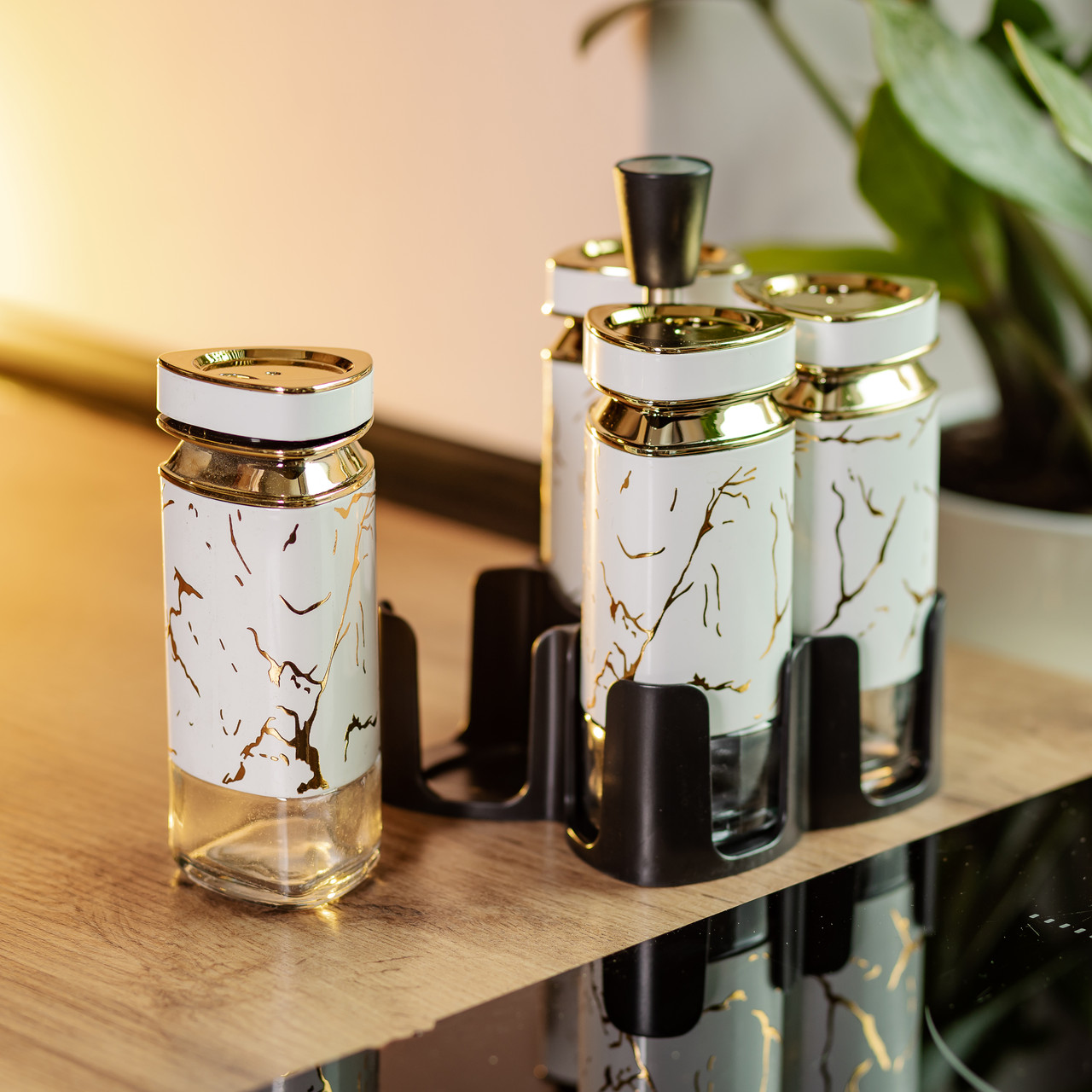 Набір баночок для спецій 4 шт 120 мл карусель для зберігання спецій HP-1330_HP-1330_Milantium_7