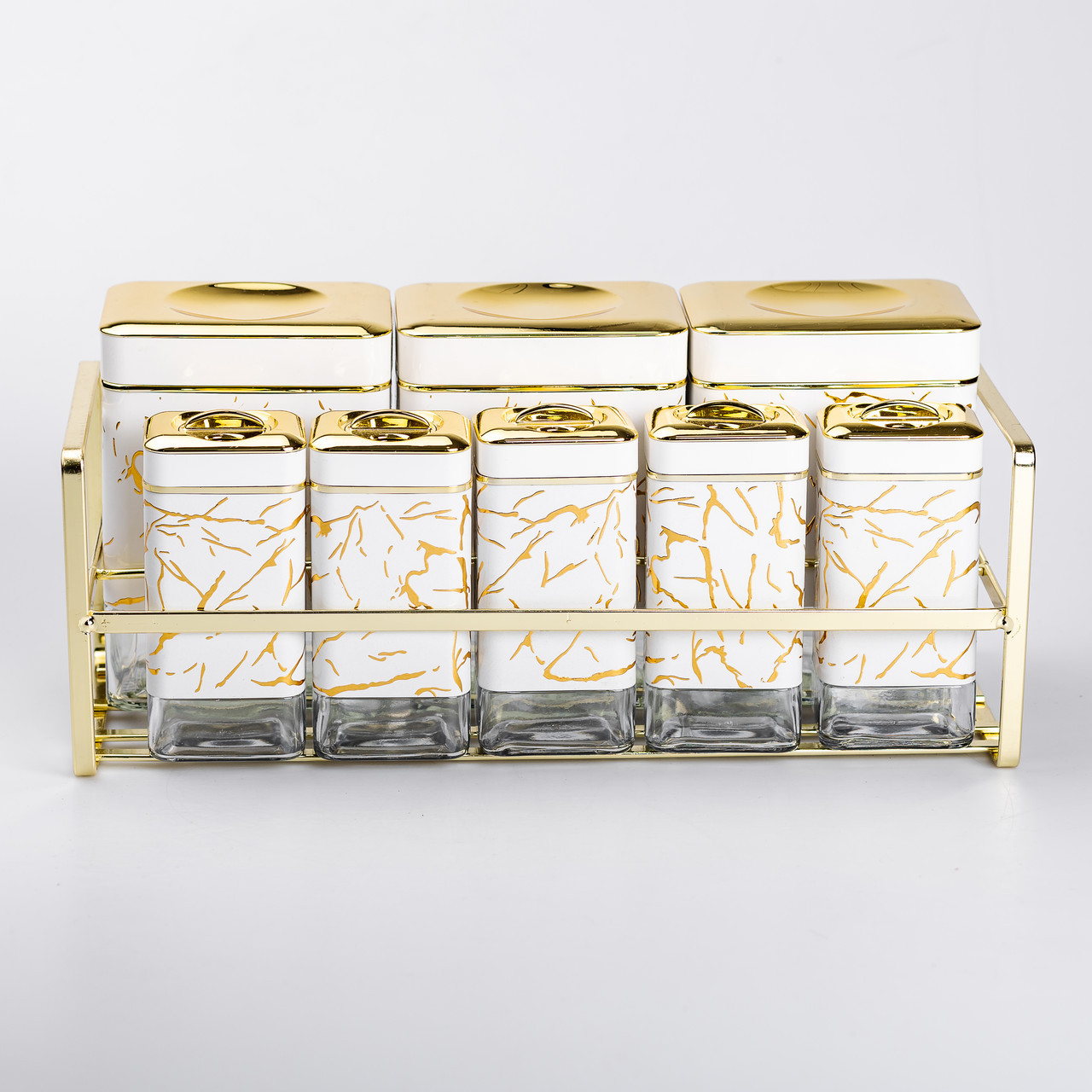 Набір для приправ та спецій на підставці 8 штук з кришками Білий_HP-1365_Milantium_2