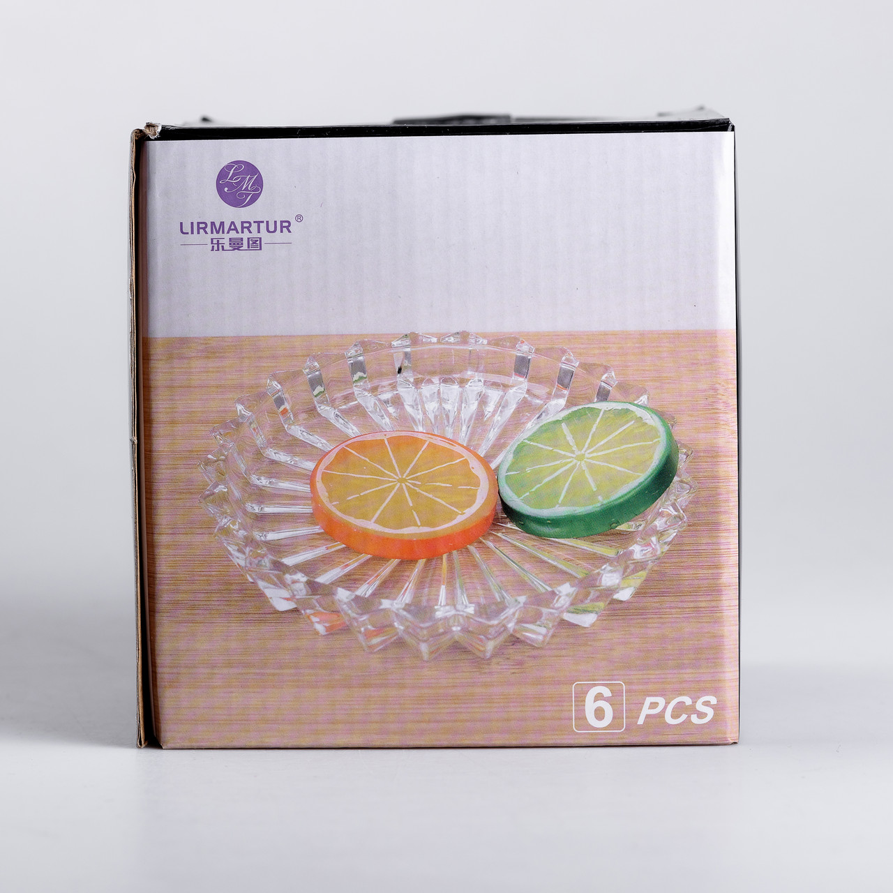 Набор из 6 тарілок для подачі по 12 см скляні прозорі круглі_HP-YH-31_Milantium_7