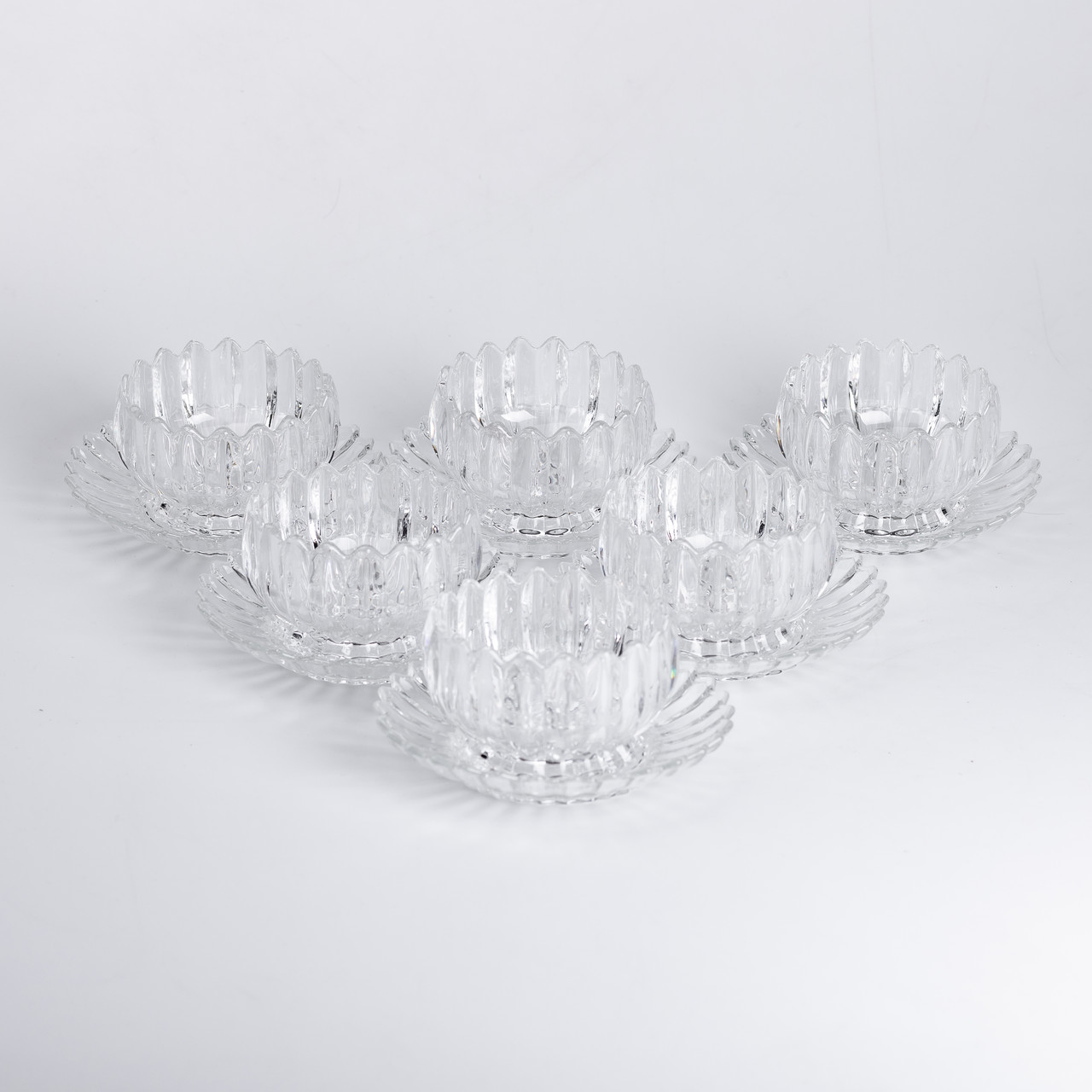 Набір піал із блюдцем 6 шт зі скла 300 мл для десертів_HP-YH-6_Milantium_2