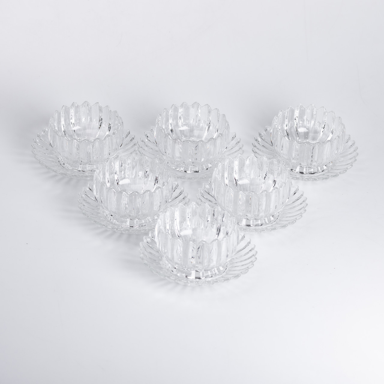 Набір піал із блюдцем 6 шт зі скла 300 мл для десертів_HP-YH-6_Milantium_3