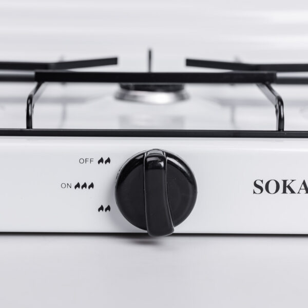 Настільна газова плита на 3 конфорки 5.5 кВт міні газова плита для балонного газу Біла Sokany_SK-6003W_Milantium_7