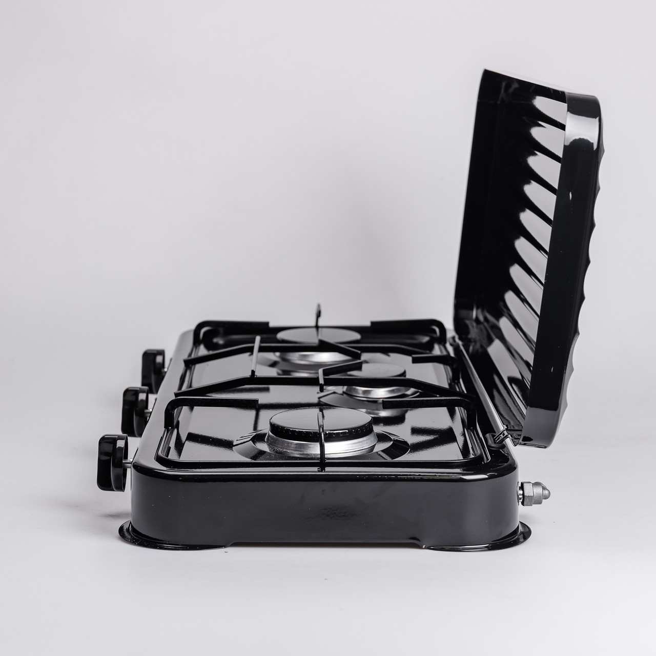 Столовая газовая плита на 3 конфорки міні газова плита для балонного газу Чорна Sokany_SK-6003B_Milantium_5