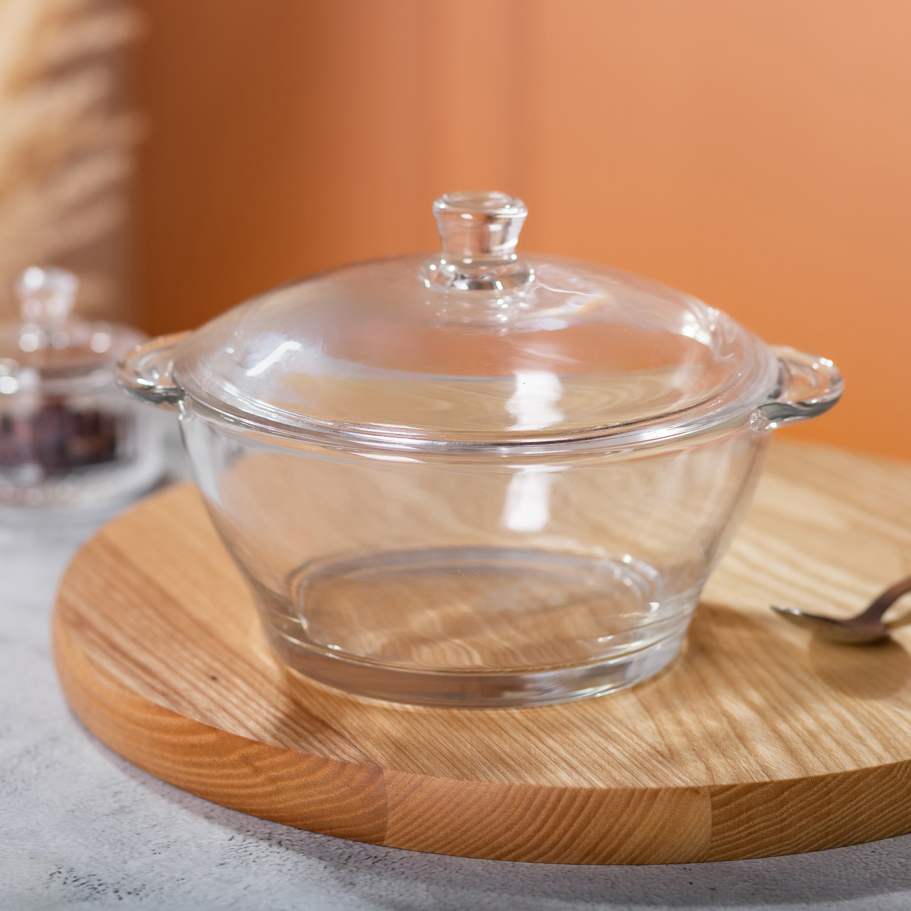 Супниця з кришкою Ø 15.5 см каструля бульйонниця скляна 1 л HP-YH-15_HP-YH-15_Milantium_5