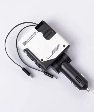 Автомобільний зарядний пристрій MECHA з висувними кабелями та портами USB/Type-C Білий HP-A1W_HP-A1W_Milantium_1