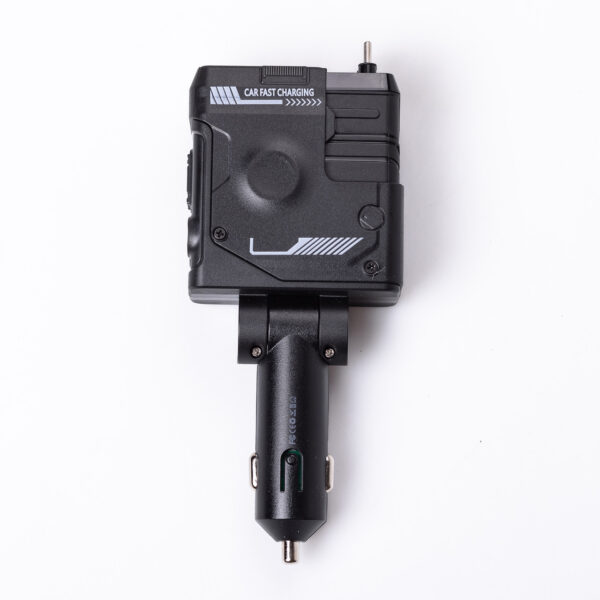 Автомобільний зарядний пристрій MECHA з висувними кабелями та портами USB/Type-C Чорний HP-A1B_HP-A1B_Milantium_3