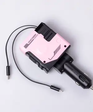 Автомобільний зарядний пристрій MECHA з висувними кабелями та портами USB/Type-C Рожевий HP-A1P_HP-A1P_Milantium_1