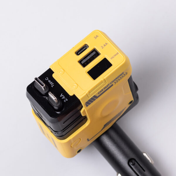 Автомобільний зарядний пристрій MECHA з висувними кабелями та портами USB/Type-C Жовтий HP-A1Y_HP-A1Y_Milantium_2