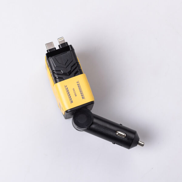 Автомобільний зарядний пристрій MECHA з висувними кабелями та портами USB/Type-C Жовтий HP-A1Y_HP-A1Y_Milantium_5