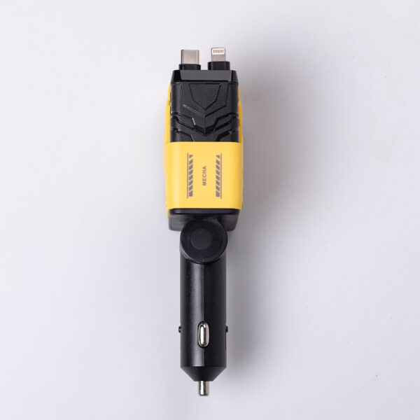 Автомобільний зарядний пристрій MECHA з висувними кабелями та портами USB/Type-C Жовтий HP-A1Y_HP-A1Y_Milantium_6
