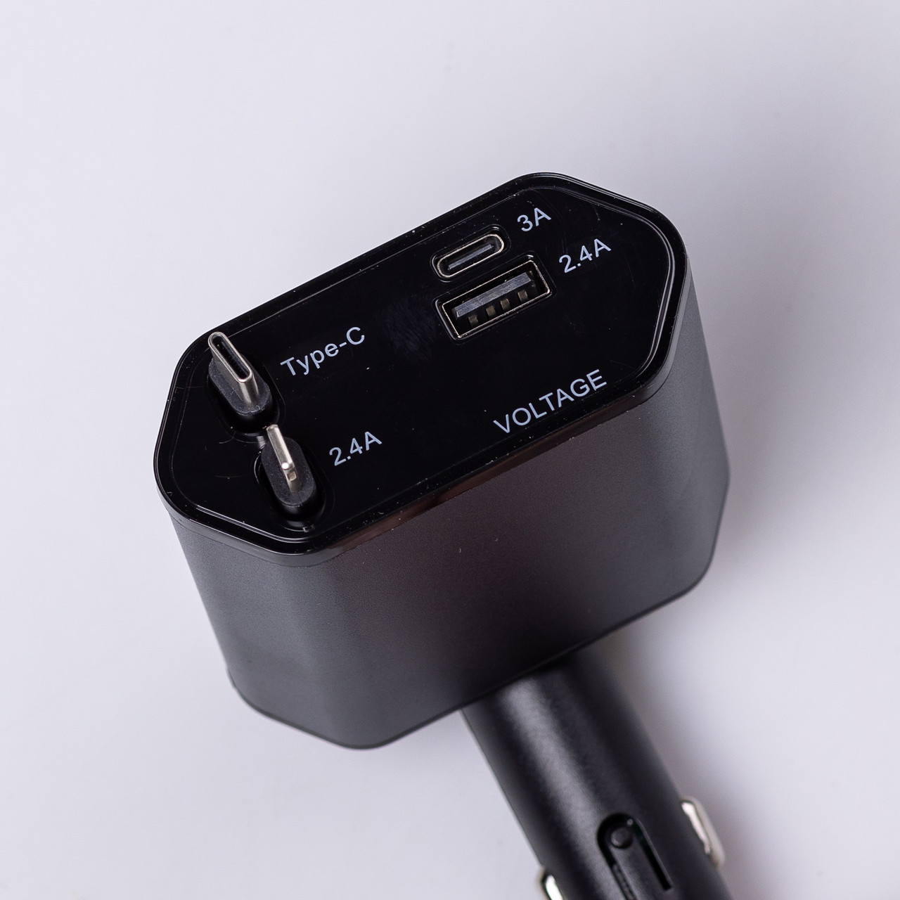 Автомобільний зарядний пристрій з висувними кабелями та портами USB-A/USB-C HP-C1 – купити в Україні недорого