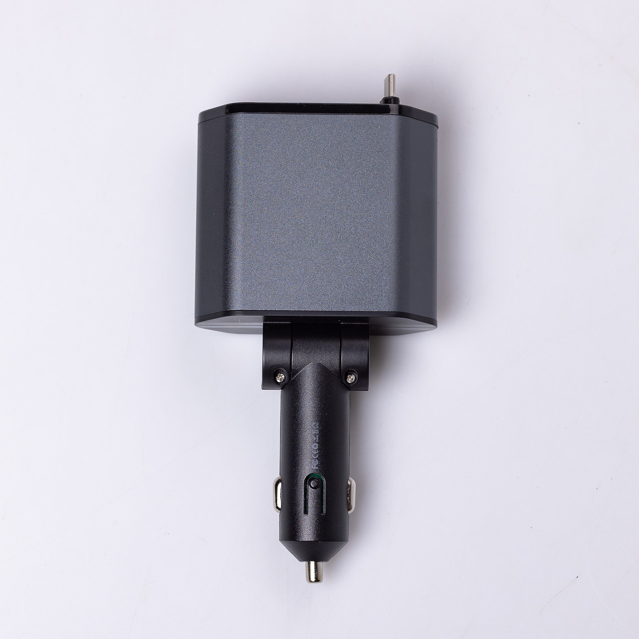 Автомобільний зарядний пристрій з висувними кабелями та портами USB-A/USB-C HP-C1_HP-C1_Milantium_2