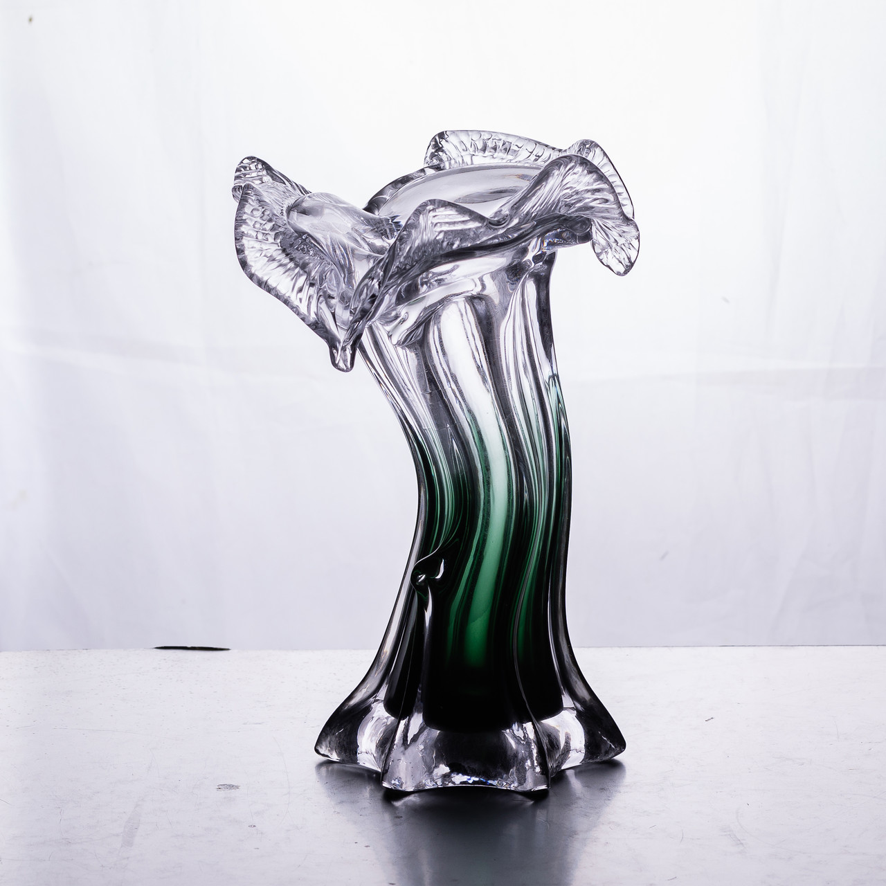 Декоративна скляна ваза для квітів 20 см фігурна ваза 125 мл Зелена HP-9-2_HP-9-2_Milantium_2