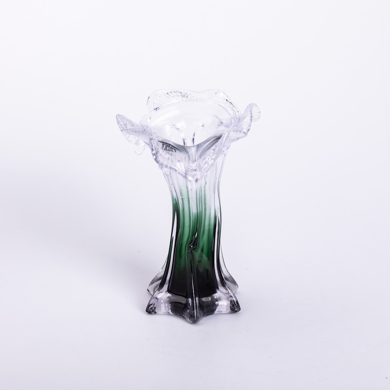 Декоративна скляна ваза для квітів 20 см фігурна ваза 125 мл Зелена HP-9-2_HP-9-2_Milantium_3