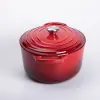 Гусятниця чавунна емальована з кришкою на 6 літрів Ø26 см Червона_HP-1-10R_Milantium_5