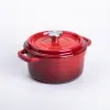 Каструля чавунна емальована 2 л з кришкою Ø20 см Червона_HP-1-2R_Milantium_5