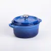 Каструля чавунна емальована 2 л з кришкою Ø20 см Синя_HP-1-2BL_Milantium_4