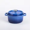 Каструля чавунна емальована 2 л з кришкою Ø20 см Синя_HP-1-2BL_Milantium_5
