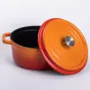 Каструля чавунна емальована 3 л з кришкою Ø24 см Помаранчева_HP-1-3O_Milantium_2