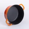 Каструля чавунна емальована 3 л з кришкою Ø24 см Помаранчева_HP-1-3O_Milantium_3