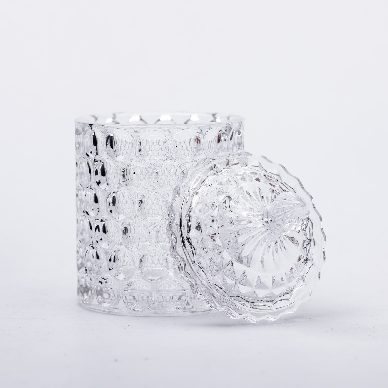 Цукерниця з кришкою Ø7.5 см ваза цукорниця кругла скляна_HP-4-103_Milantium_3