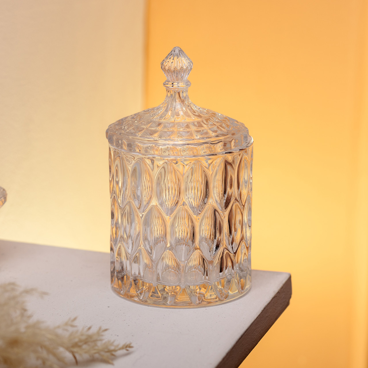 Цукорниця з кришкою Ø 7.5 см ваза цукорниця кругла скляна HP-4-102_HP-4-102_Milantium_4