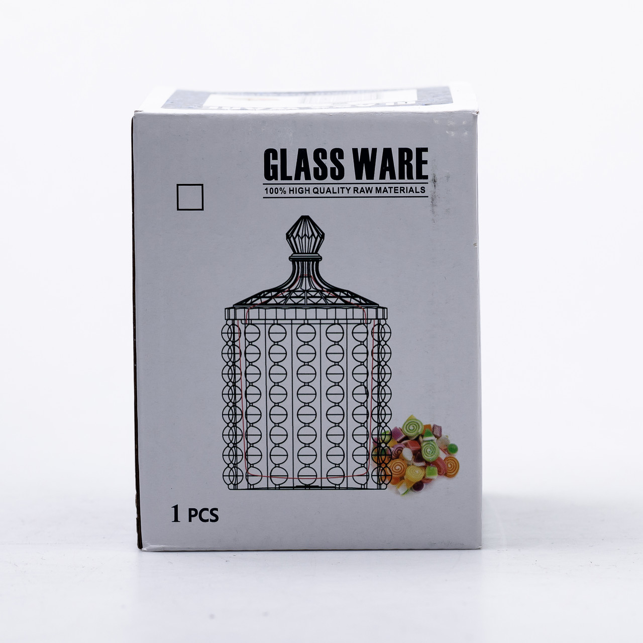 Цукерниця з кришкою Ø7.5 см ваза цукорниця кругла скляна_HP-4-103_Milantium_5