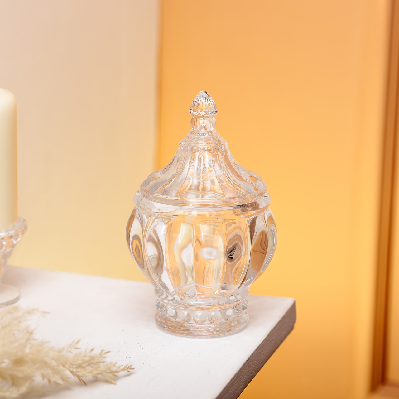 Цукорниця з кришкою Ø8.5 см ваза цукорниця кругла скляна HP-4-107_HP-4-107_Milantium_2