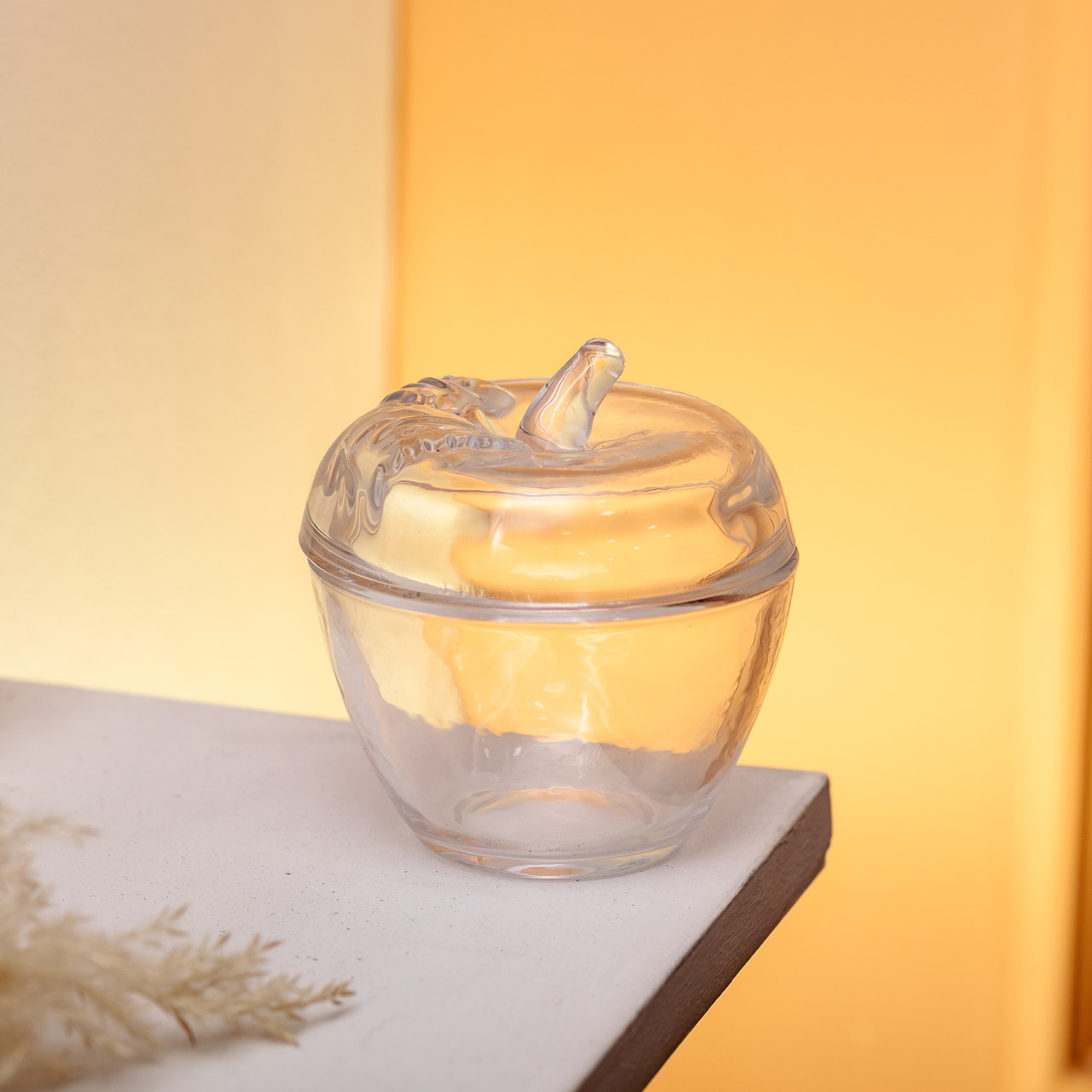 Конфеты с крышкой Ø 9.5 см ваза цукерниця кругла скляна у формі яблука HP-4-101_HP-4-101_Milantium_4