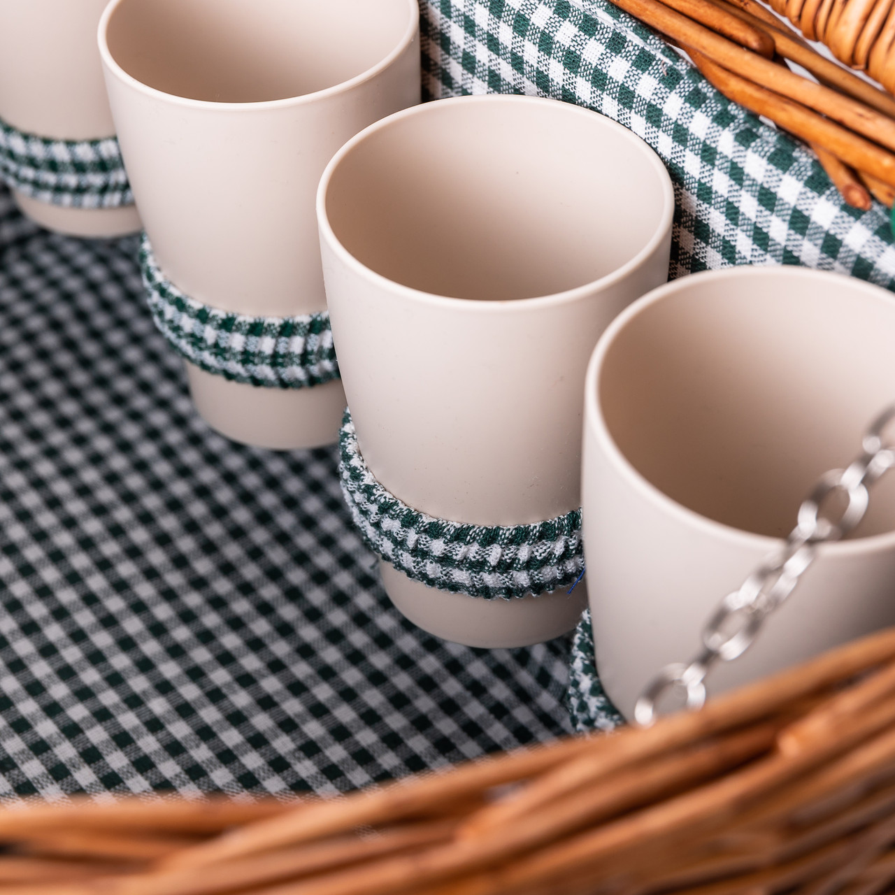 Кошик плетений для пікніка з посудом на 4 персони 41х31х22 см набір посуду туристичний для кемпінгу HP-ZQ-2_HP-ZQ-2_Milantium_5