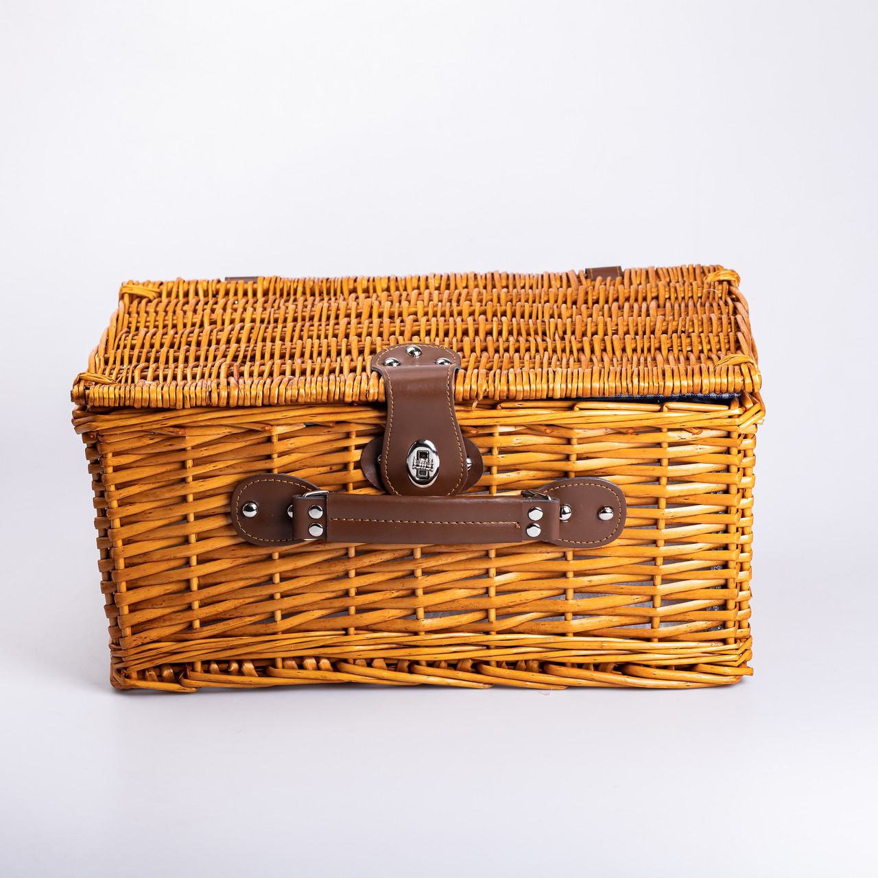 Кошик плетений для пікніка з посудом на 4 персони 42х28х20 см набір посуду туристичний для кемпінгу HP-ZQ-1_HP-ZQ-1_Milantium_7