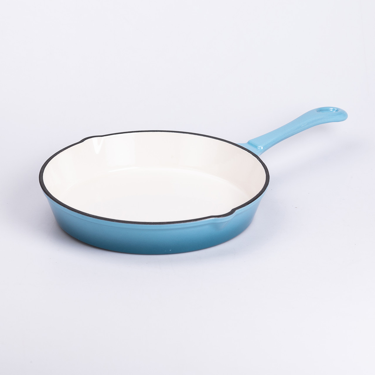 Набір чавунного посуду для приготування 3 каструлі та сковорода з емальованим покриттям Блакитний HP-1-7_HP-1-7_Milantium_5