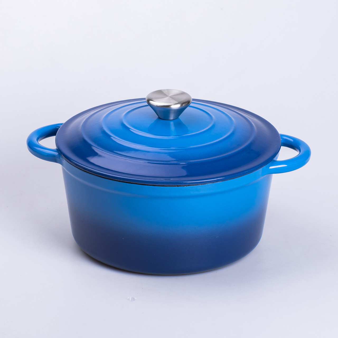 Набір чавунного посуду для приготування 3 каструлі та сковорода з емальованим покриттям Синій HP-1-8_HP-1-8_Milantium_6