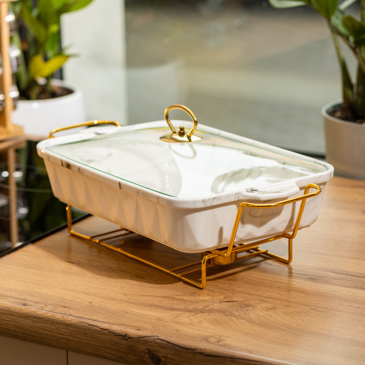 Настільна мармітниця 2 літри марміт прямокутний керамічний 40х22.5х15.5 см для других страв HP1030_HP1030_Milantium_5