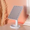 Настільне дзеркало з підсвічуванням 22 LED для макіяжу 21х16 см прямокутне на ніжці USB Біле HP-10-4AW_HP-10-4AW_Milantium_5