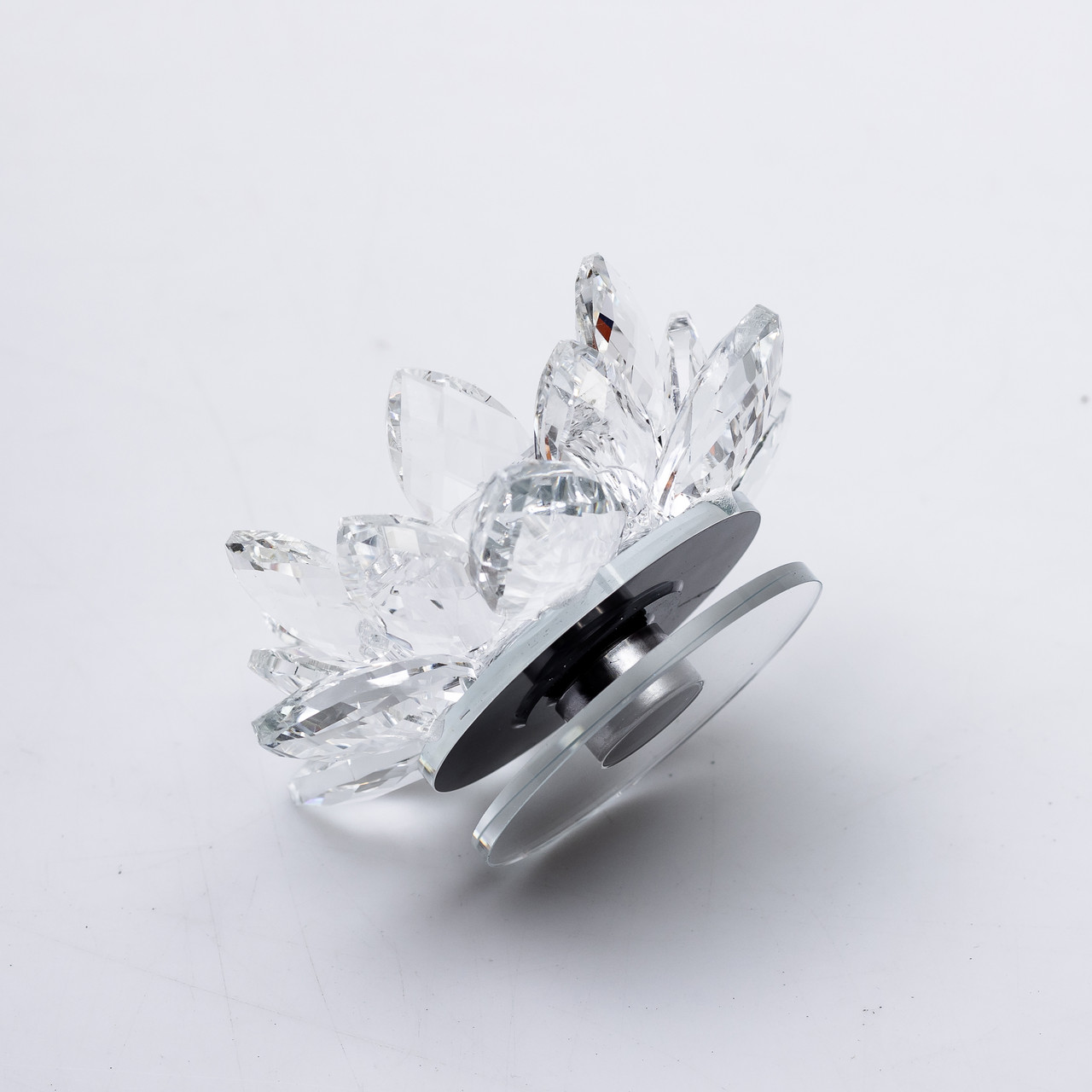 Підсвічник лотос скляний на одну свічку 11×11×6 см декоративний прозорий_HP-4-90_Milantium_2