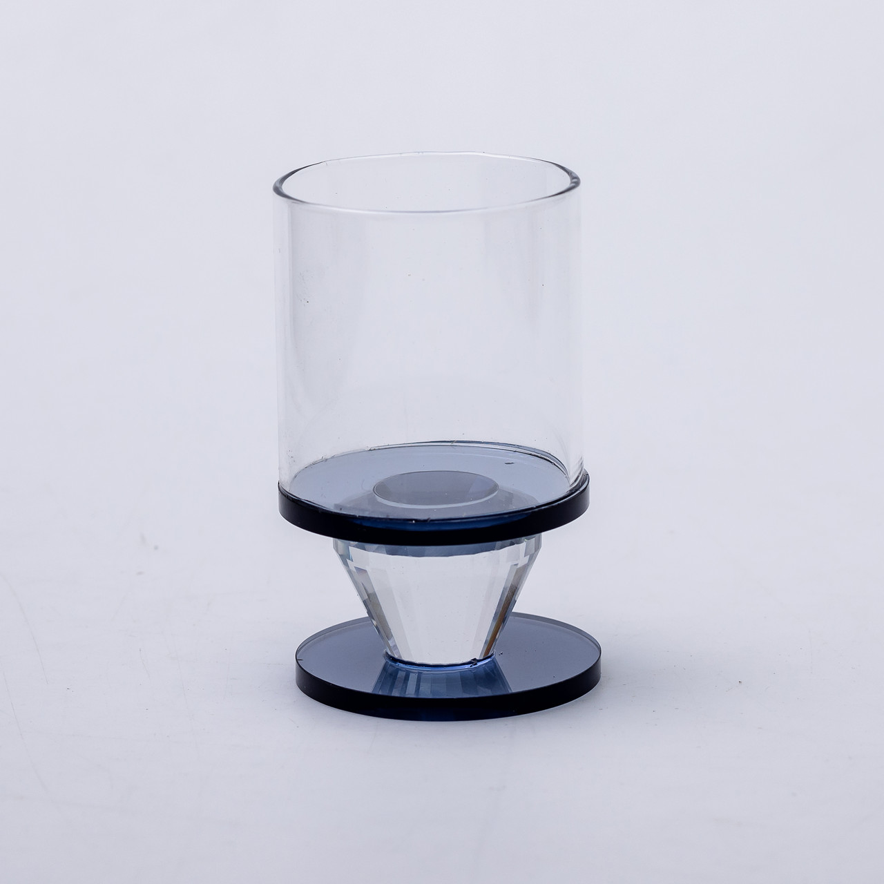 Підсвічник скляний 6×10 см на одну свічку підсвічник келих на ніжці декоративний Сірий_HP-4-19S_Milantium_2