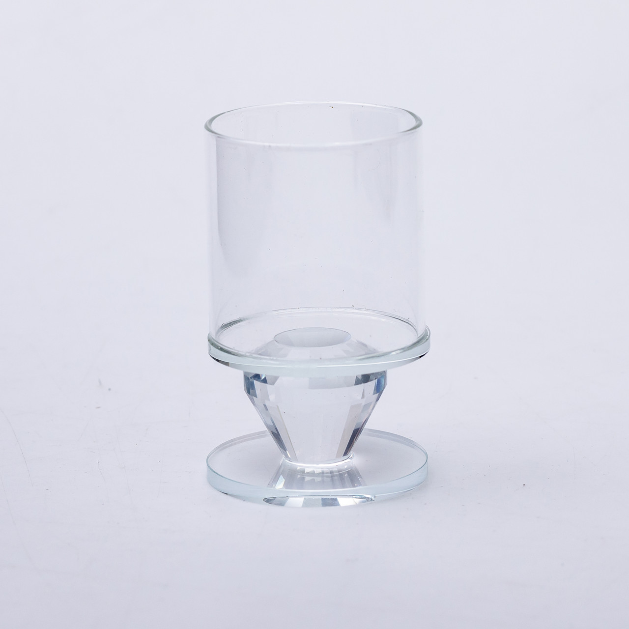 Підсвічник скляний 6×9.3 см на одну свічку підсвічник келих на ніжці декоративний прозорий_HP-4-27S_Milantium_2