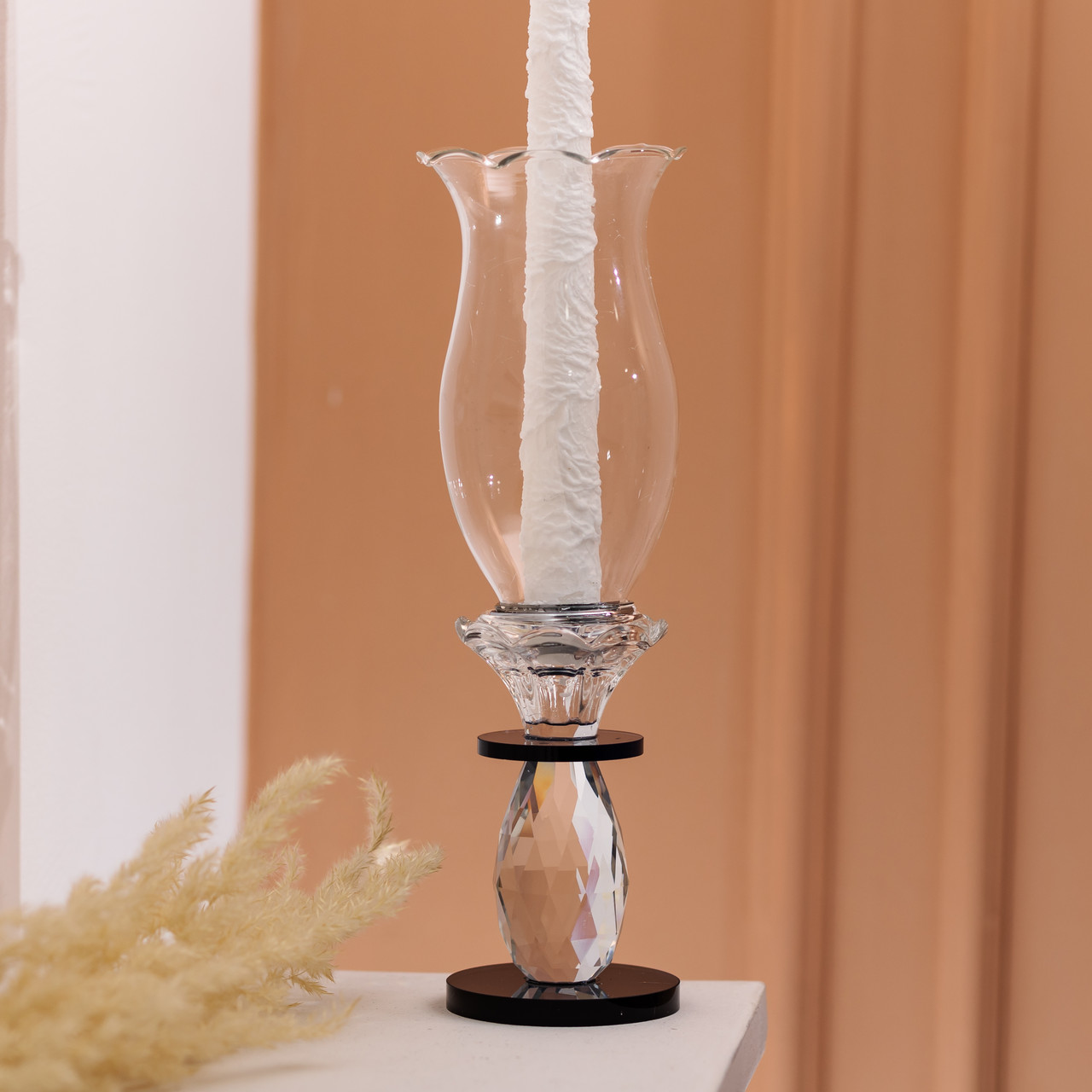 Підсвічник скляний 7×25.5 см підсвічник декоративний келих на ніжці HP-4-1S_HP-4-1S_Milantium_4