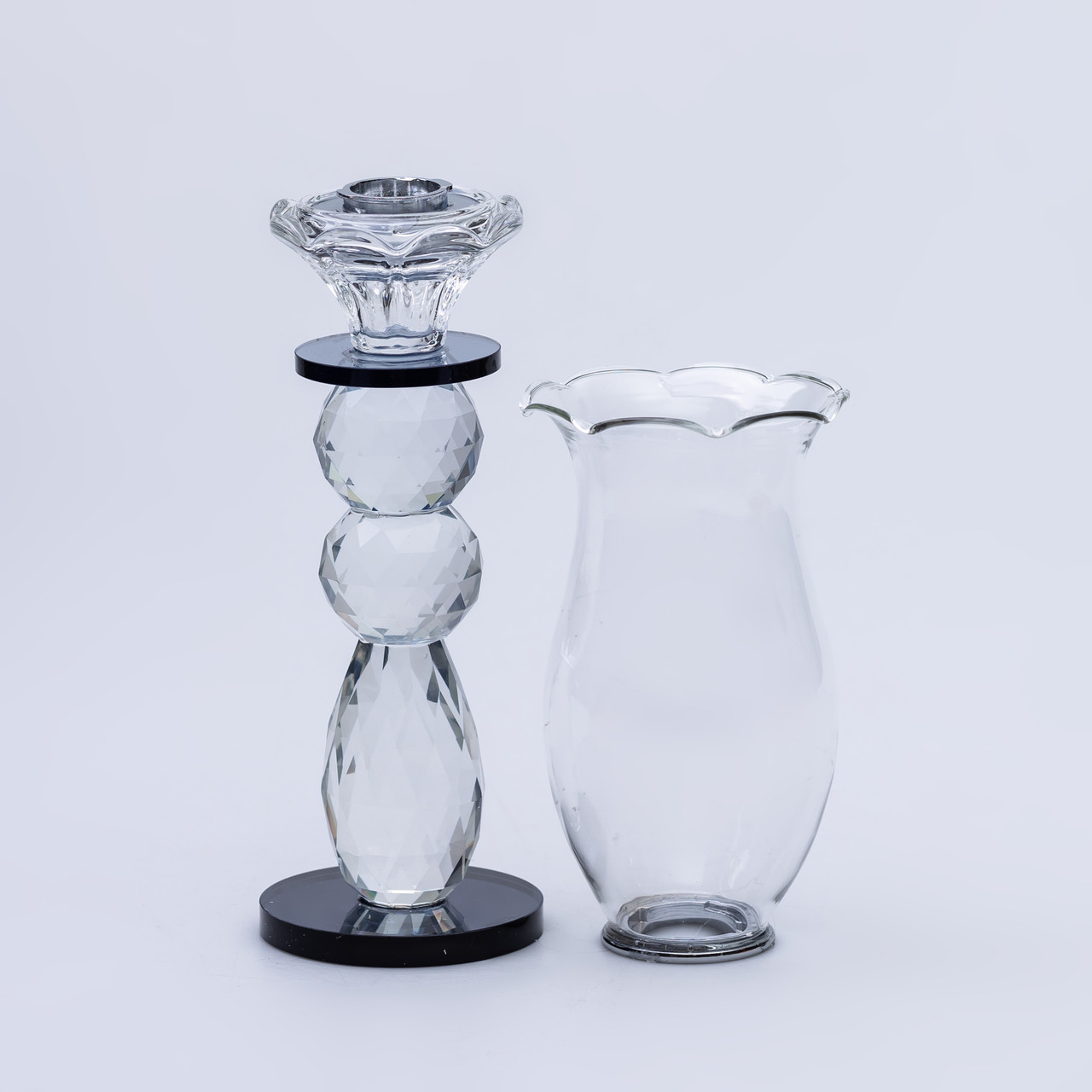 Підсвічник скляний 7×32 см підсвічник декоративний келих на ніжці_HP-4-3L_Milantium_2